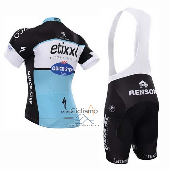 Etixx Quick Step Ropa Ciclismo Culotte Corto 2015 Mangas Cortas Negro y Blanco